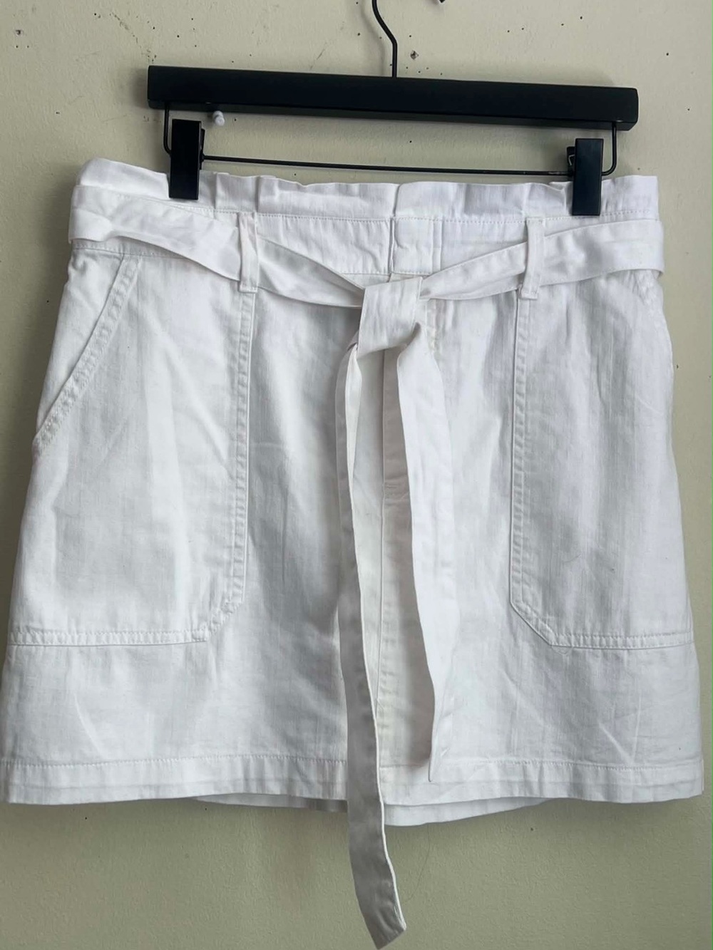 American Eagle Outfitters White Cotton Skirt with Tie Waist